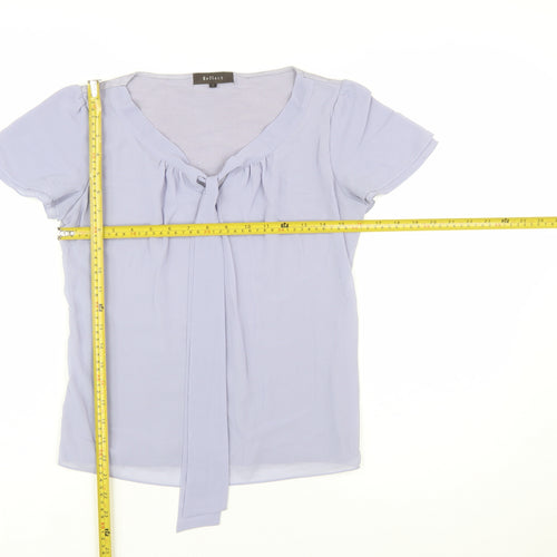 Reflect Women’s Light Purple Short Sleeve Bow Blouse Size 8
