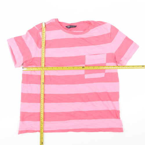 Marks and Spencer Women’s Pink Striped Cotton T-Shirt Size 12
