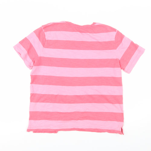 Marks and Spencer Women’s Pink Striped Cotton T-Shirt Size 12