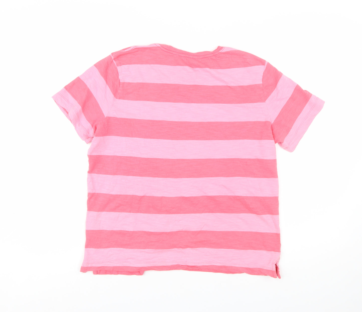 Marks and Spencer Women’s Pink Striped Cotton T-Shirt Size 12