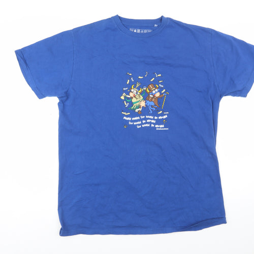 Kukuxumusu Men's Blue XL Graphic Print Cotton Crew Neck T-Shirt
