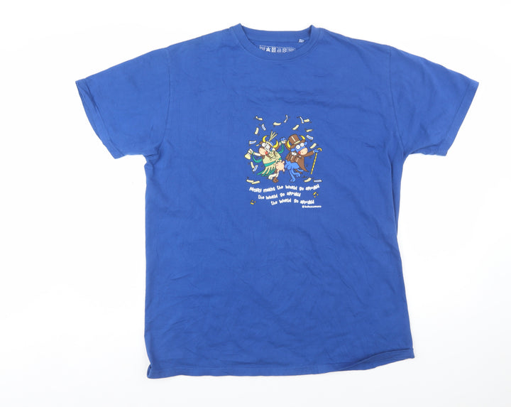 Kukuxumusu Men's Blue XL Graphic Print Cotton Crew Neck T-Shirt