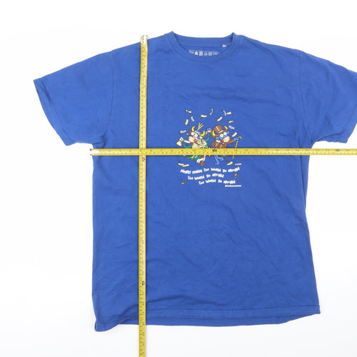 Kukuxumusu Men's Blue XL Graphic Print Cotton Crew Neck T-Shirt