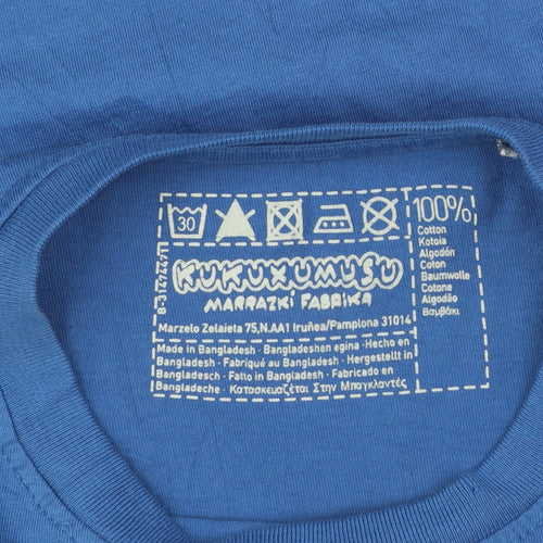 Kukuxumusu Men's Blue XL Graphic Print Cotton Crew Neck T-Shirt