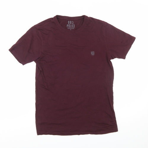 883 Police Men's Brown Slim Fit Cotton T-Shirt Size S