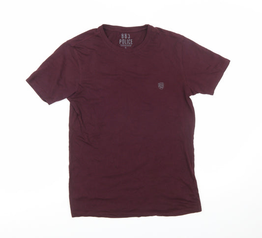 883 Police Men's Brown Slim Fit Cotton T-Shirt Size S