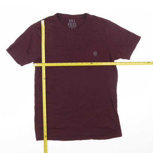 883 Police Men's Brown Slim Fit Cotton T-Shirt Size S