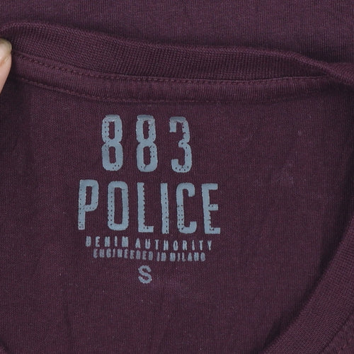 883 Police Men's Brown Slim Fit Cotton T-Shirt Size S
