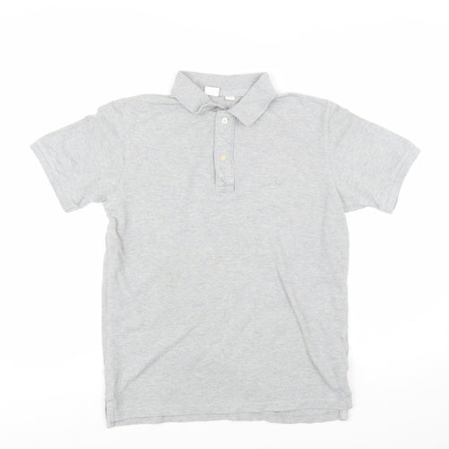 GAP Kids Boys Grey Polo Shirt 13-14 Years Short Sleeve Cotton Blend