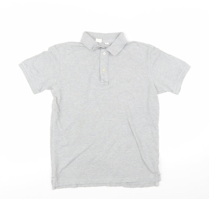 GAP Kids Boys Grey Polo Shirt 13-14 Years Short Sleeve Cotton Blend