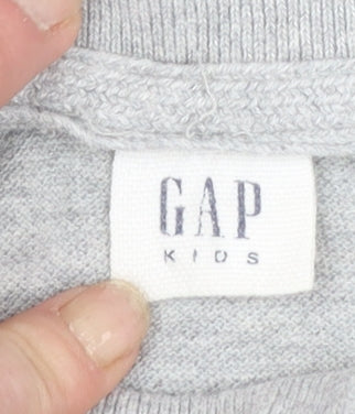 GAP Kids Boys Grey Polo Shirt 13-14 Years Short Sleeve Cotton Blend