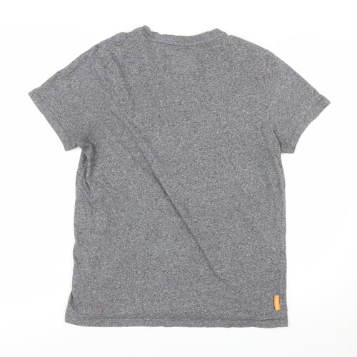 Superdry Womens Grey XL V-Neck Basic Cotton T-Shirt