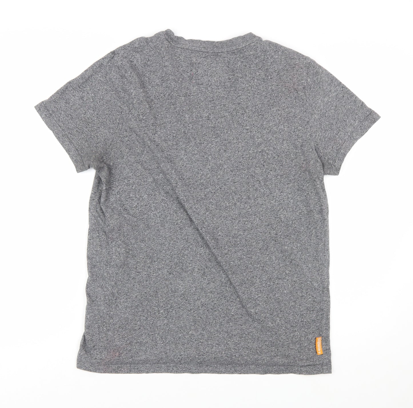 Superdry Womens Grey XL V-Neck Basic Cotton T-Shirt