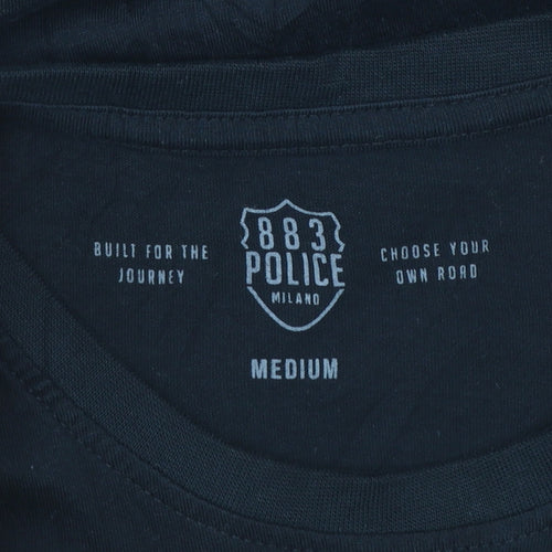 883 Police Men's Black Short Sleeve Crew Neck Cotton T-Shirt Medium
