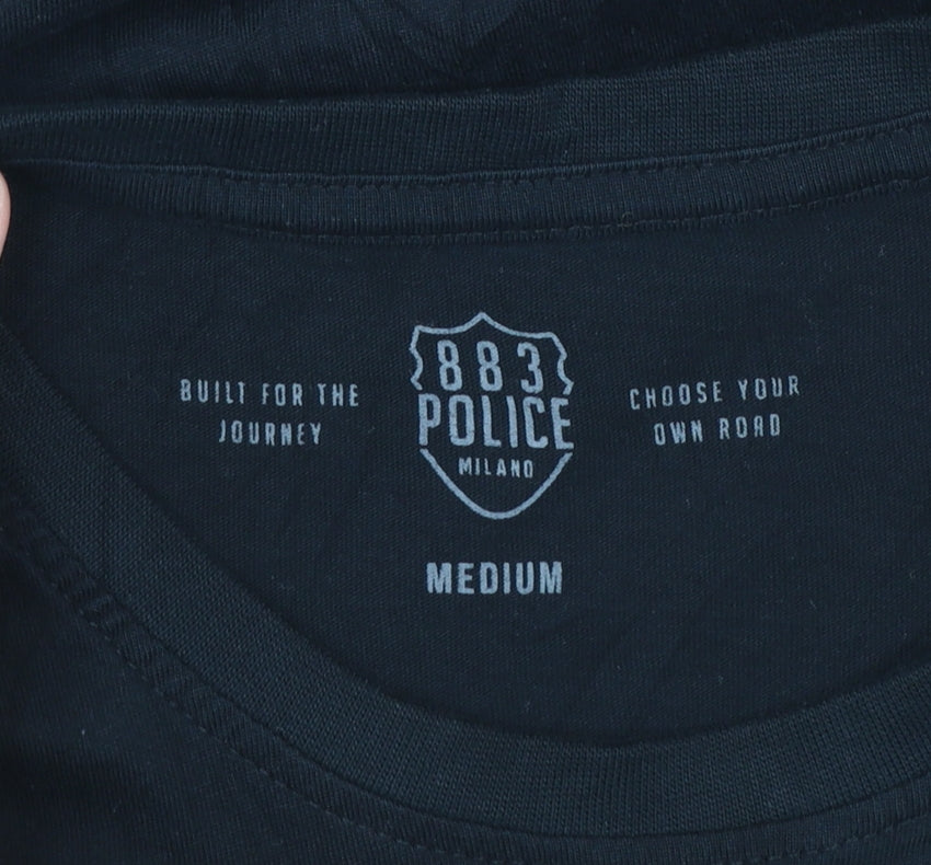 883 Police Men's Black Short Sleeve Crew Neck Cotton T-Shirt Medium