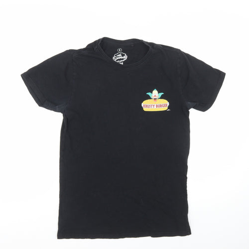 The Simpsons Men's Black Krusty Burger Graphic T-Shirt Size S