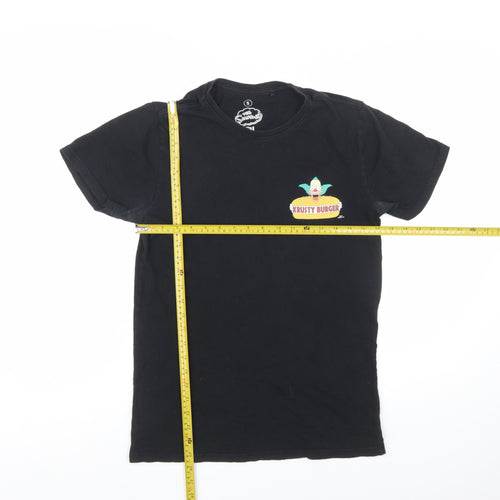 The Simpsons Men's Black Krusty Burger Graphic T-Shirt Size S