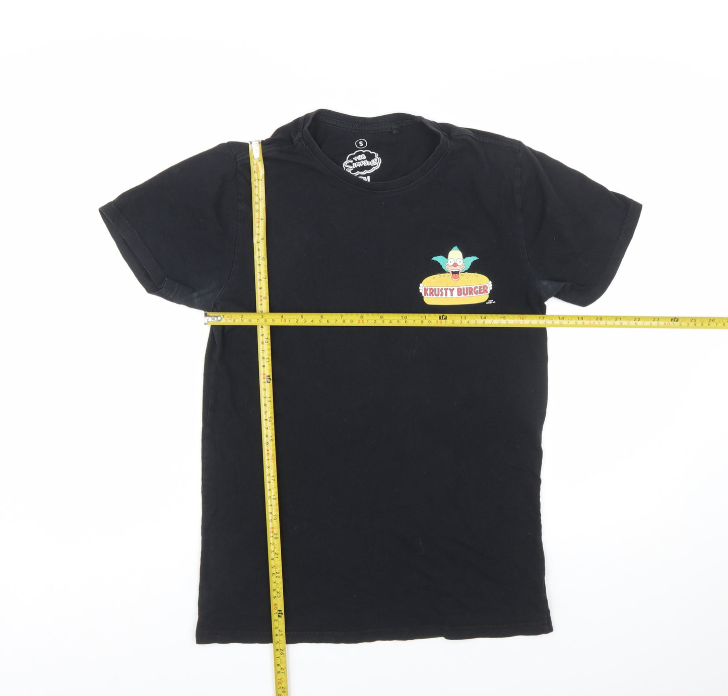 The Simpsons Men's Black Krusty Burger Graphic T-Shirt Size S