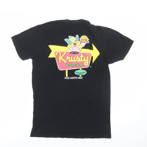 The Simpsons Men's Black Krusty Burger Graphic T-Shirt Size S