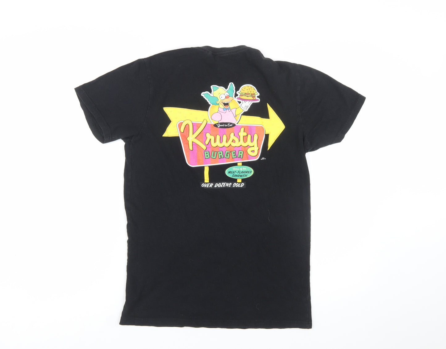 The Simpsons Men's Black Krusty Burger Graphic T-Shirt Size S
