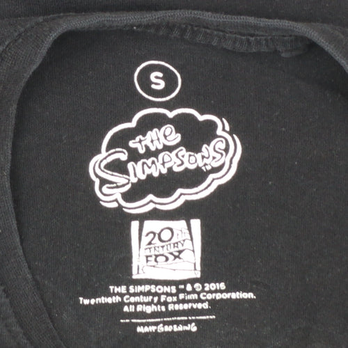 The Simpsons Men's Black Krusty Burger Graphic T-Shirt Size S