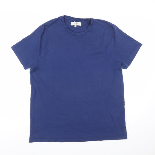 Jasper Conran Men's Blue Cotton Crew Neck T-Shirt Size L