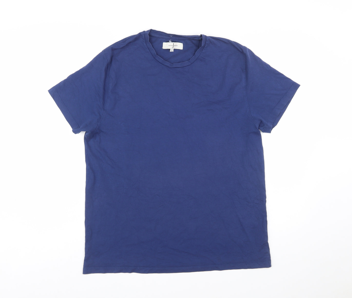 Jasper Conran Men's Blue Cotton Crew Neck T-Shirt Size L