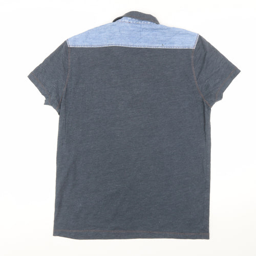 Hugo Boss Men's Blue Short Sleeve Polo Shirt Size M Cotton Blend