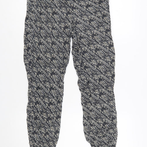 FatFace Women's Black Geometric Print Harem Trousers Size 10