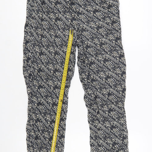 FatFace Women's Black Geometric Print Harem Trousers Size 10