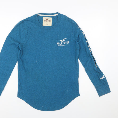 Hollister Women Blue XS Long Sleeve Crew Neck Jersey T-Shirt