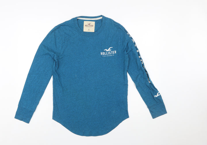 Hollister Women Blue XS Long Sleeve Crew Neck Jersey T-Shirt