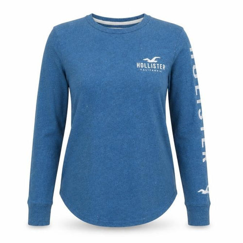 Hollister Women Blue XS Long Sleeve Crew Neck Jersey T-Shirt