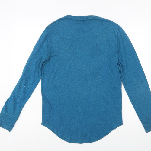 Hollister Women Blue XS Long Sleeve Crew Neck Jersey T-Shirt