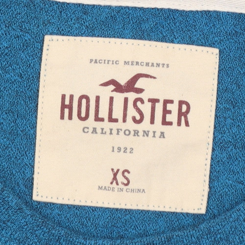 Hollister Women Blue XS Long Sleeve Crew Neck Jersey T-Shirt