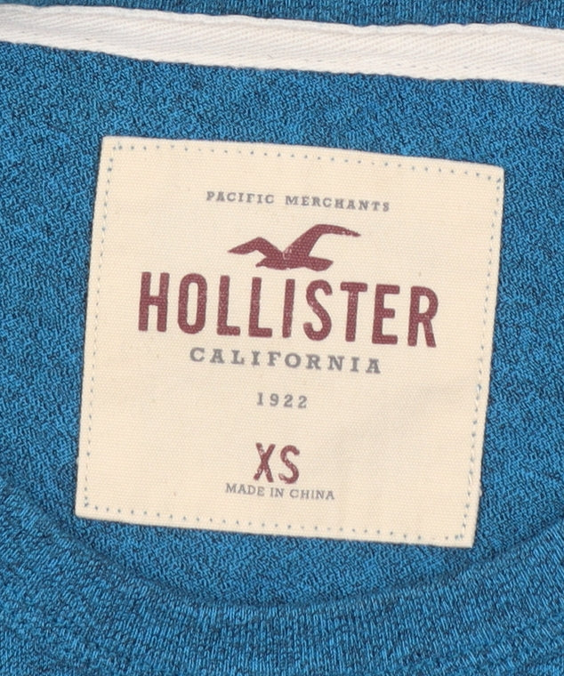 Hollister Women Blue XS Long Sleeve Crew Neck Jersey T-Shirt