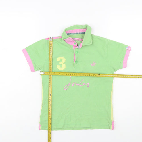 Joules Women’s Green Polo Shirt Size 8 Cotton Short Sleeve Top
