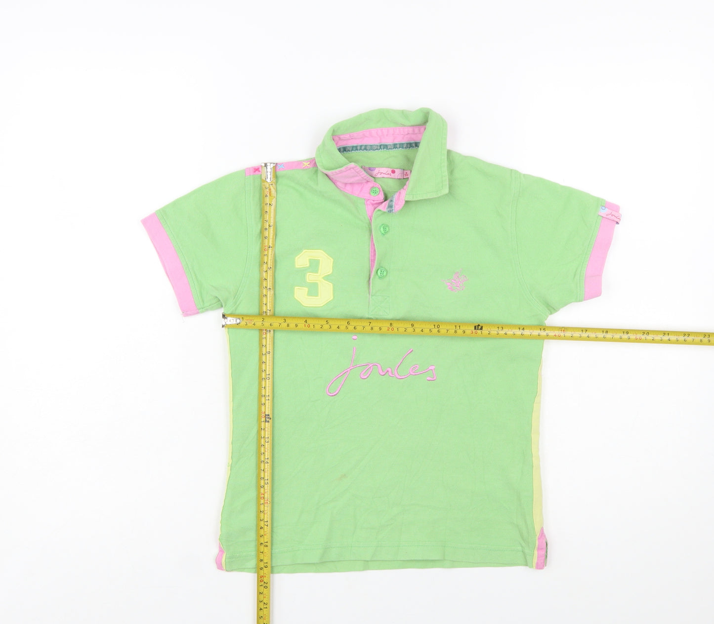 Joules Women’s Green Polo Shirt Size 8 Cotton Short Sleeve Top