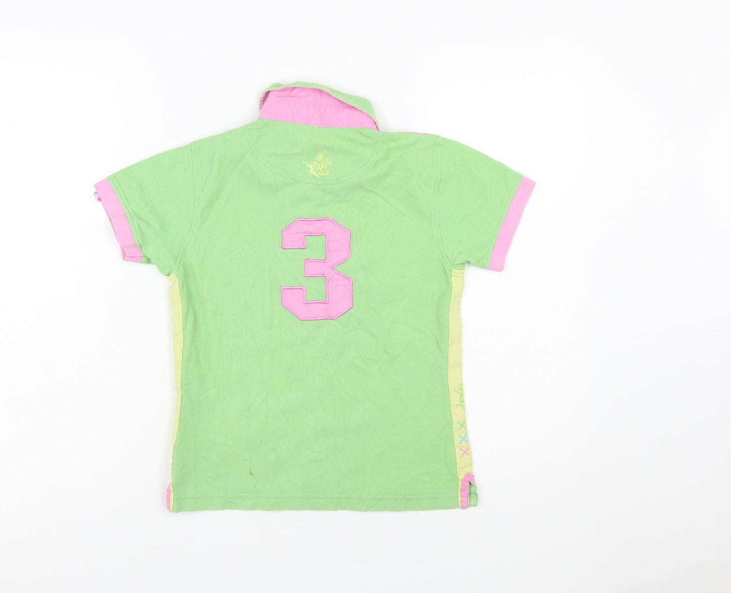 Joules Women’s Green Polo Shirt Size 8 Cotton Short Sleeve Top