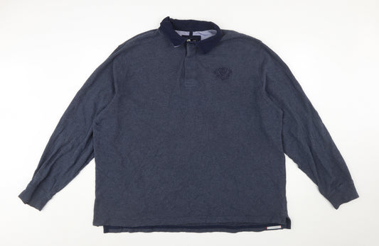 Blue Harbour Men's Blue 3XL Collared Long Sleeve Pullover Sweatshirt