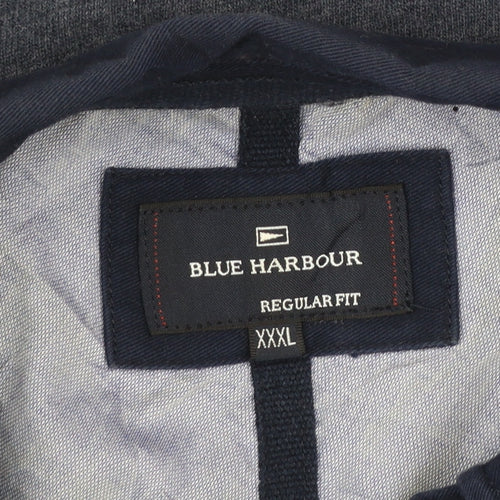 Blue Harbour Men's Blue 3XL Collared Long Sleeve Pullover Sweatshirt