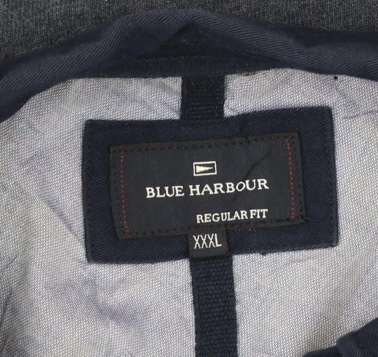 Blue Harbour Men's Blue 3XL Collared Long Sleeve Pullover Sweatshirt