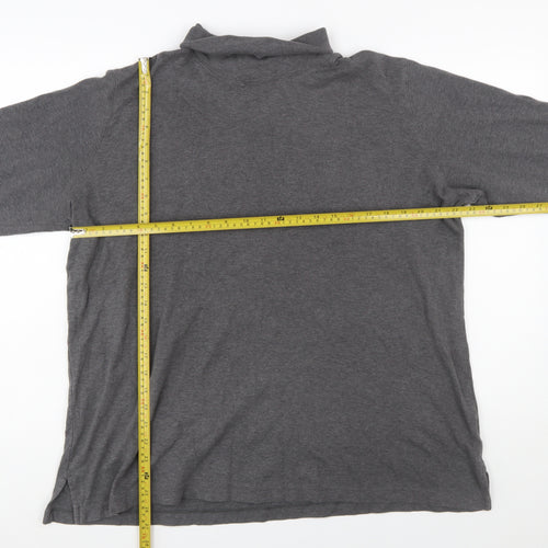 Lands' End Women's Grey Roll Neck Long Sleeve Cotton Top XL