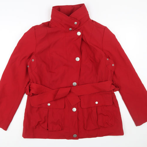 Marks and Spencer Women's Red Belted Parka Jacket UK 14