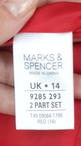 Marks and Spencer Women's Red Belted Parka Jacket UK 14