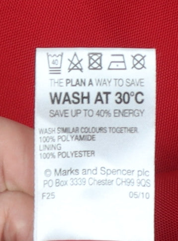 Marks and Spencer Women's Red Belted Parka Jacket UK 14