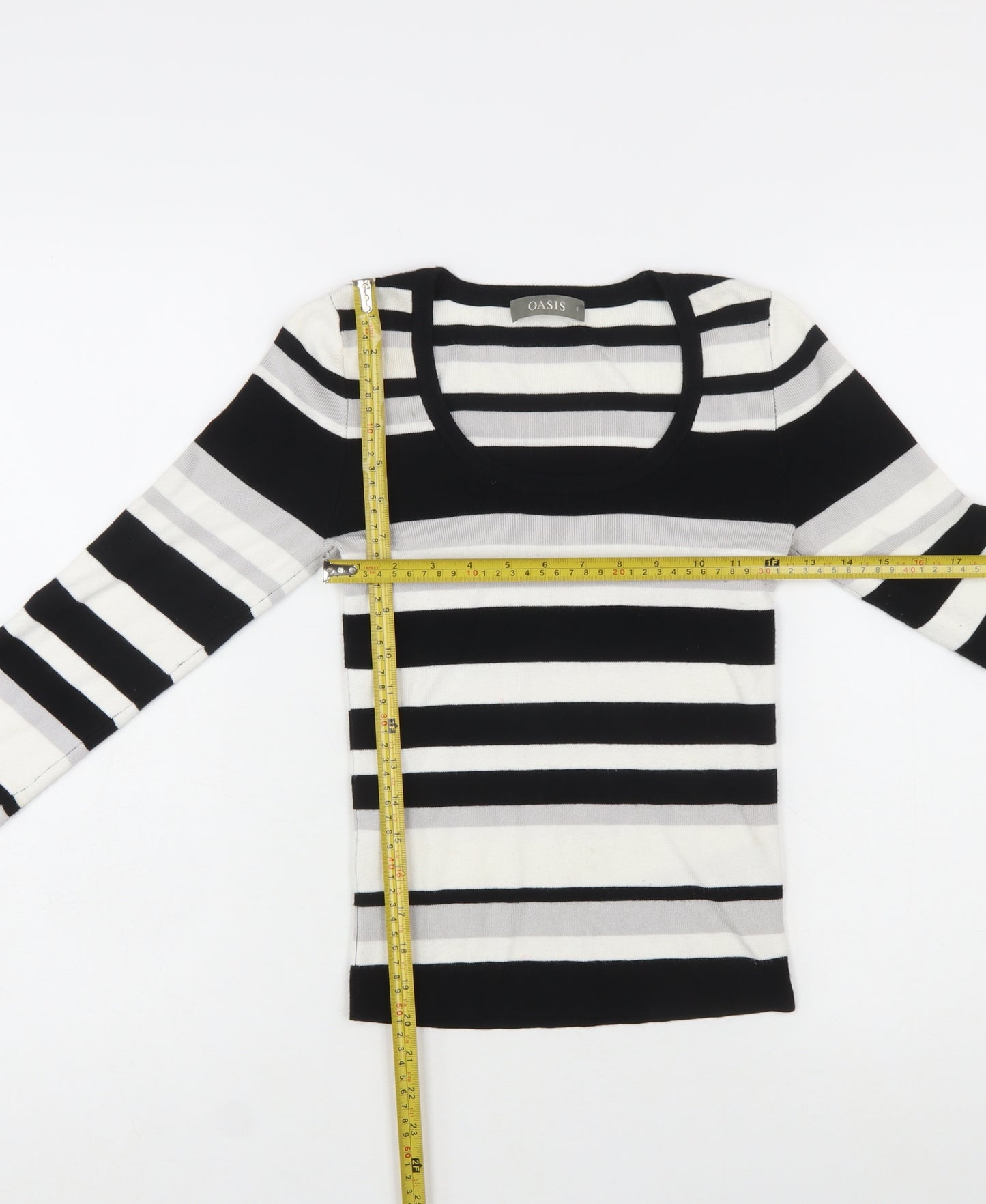 Oasis Women’s Multicoloured Striped Scoop Neck Jumper Size S