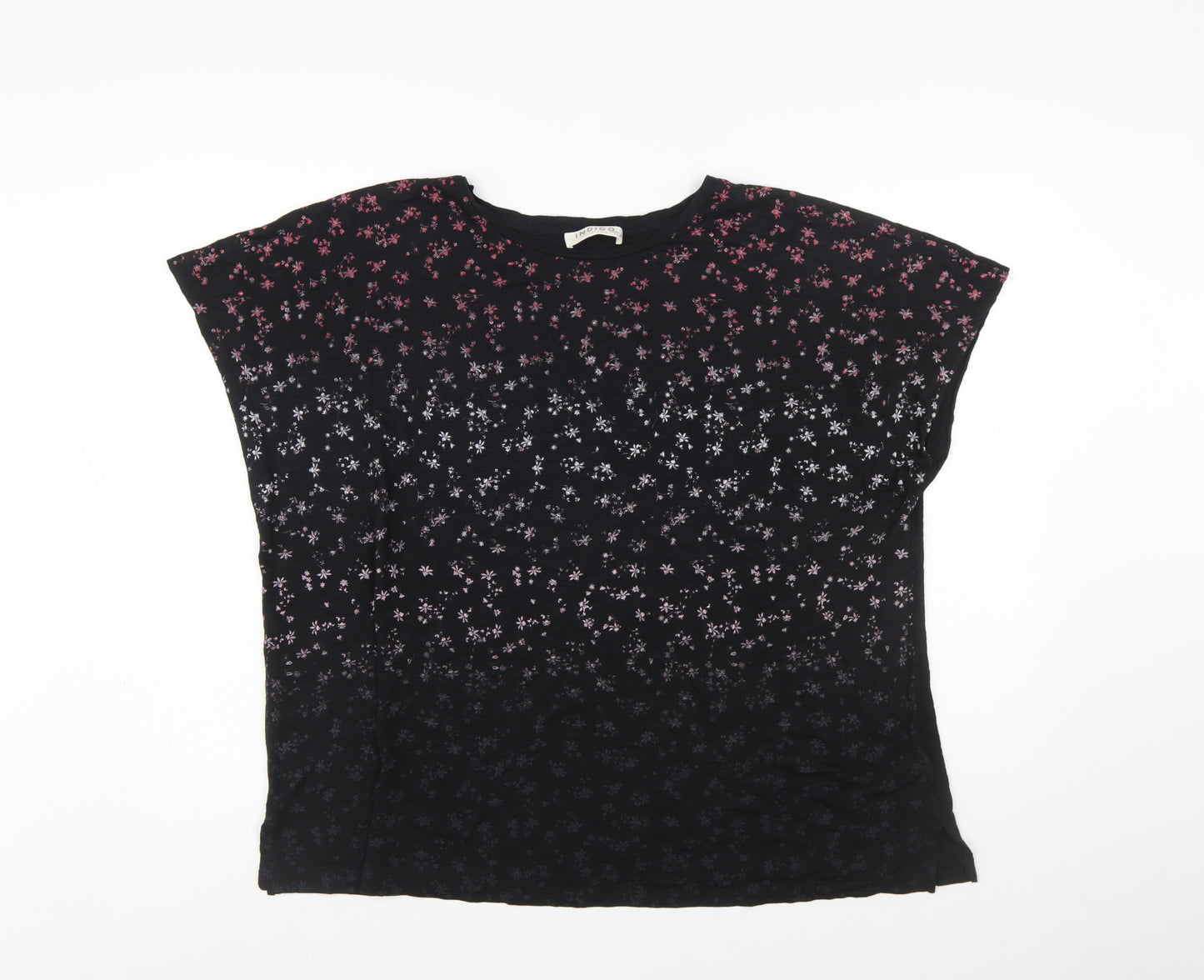 Marks and Spencer Women's Black Floral Modal Cotton T-Shirt Size 20