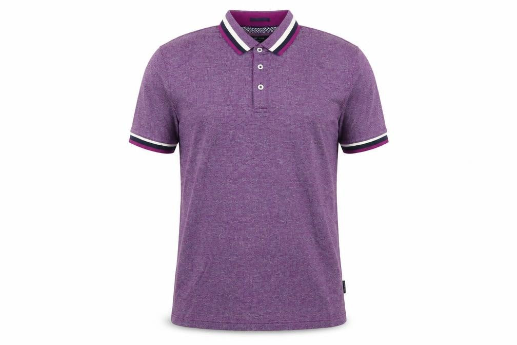 Ted Baker Men's Purple Cotton Short Sleeve Polo Shirt Size M