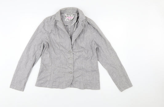 Marks and Spencer Per Una Grey Linen Blend Blazer Womens Size 16
